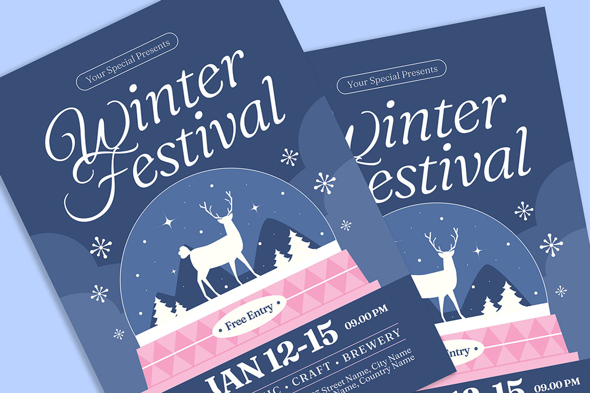 Winter Festival Flyer, a Flyer Template by Gumico Studio. (Photo 3 of 3)