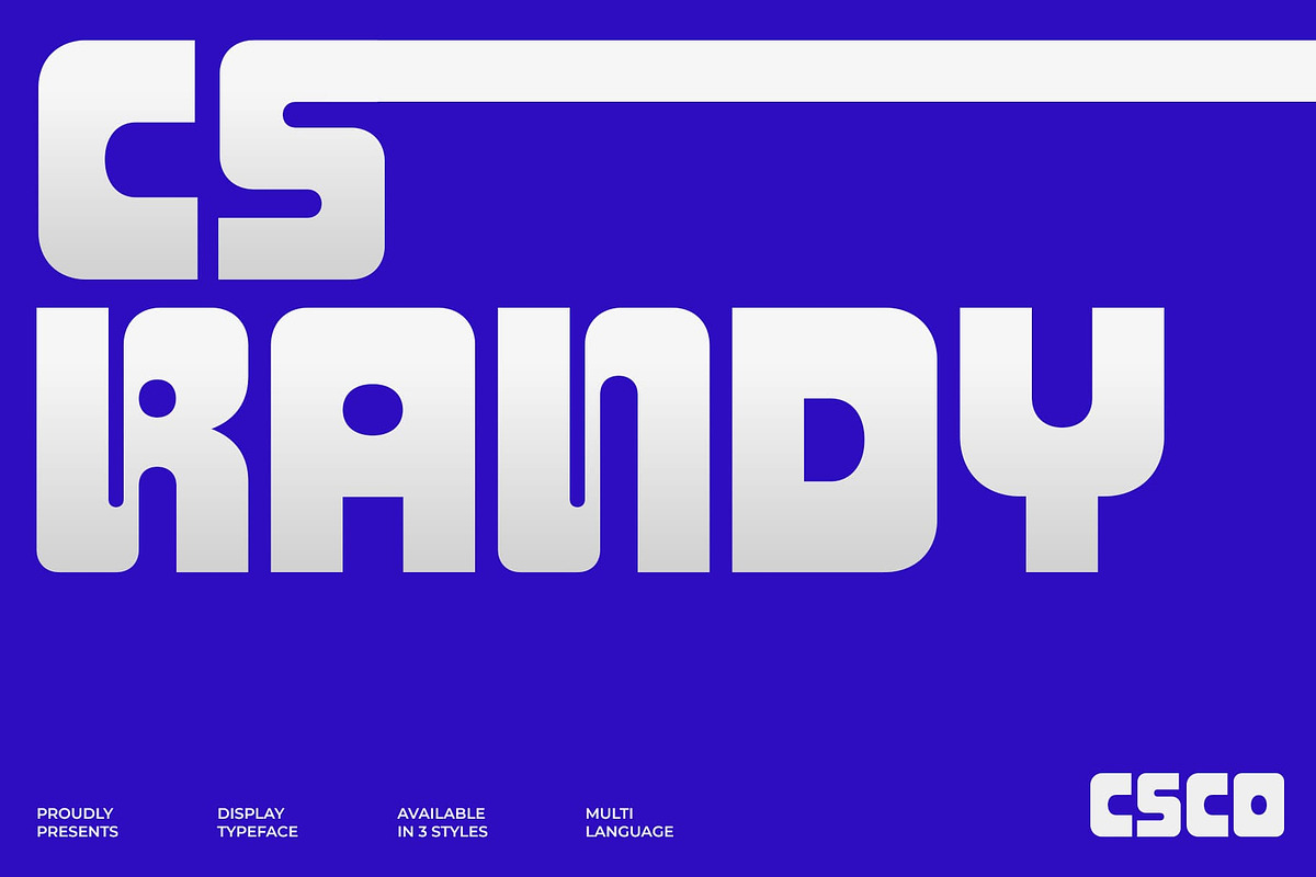 CS Randy – Bold Display Font, a Sans Serif Font by Craft Supply Co. (Photo 1 of 8)