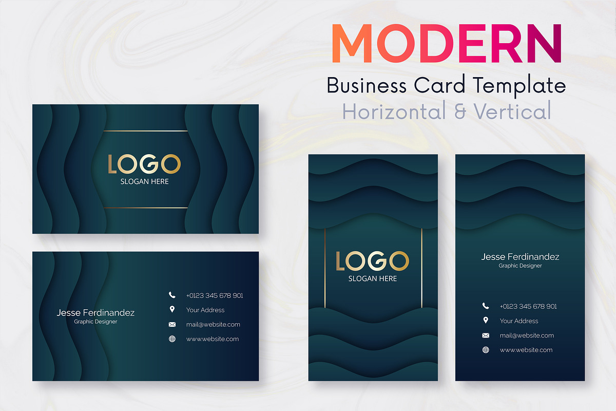 Modern 50 Business cards Bundle, a Business Card Template by M6 Gallery (Photo 45 of 52)