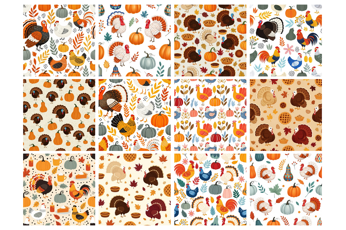 Thanksgiving Turkey Seamless, an Illustration by Mashimara (Photo 4 of 4)