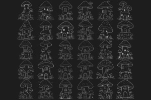 Mushroom Houses Set 1 Procreate