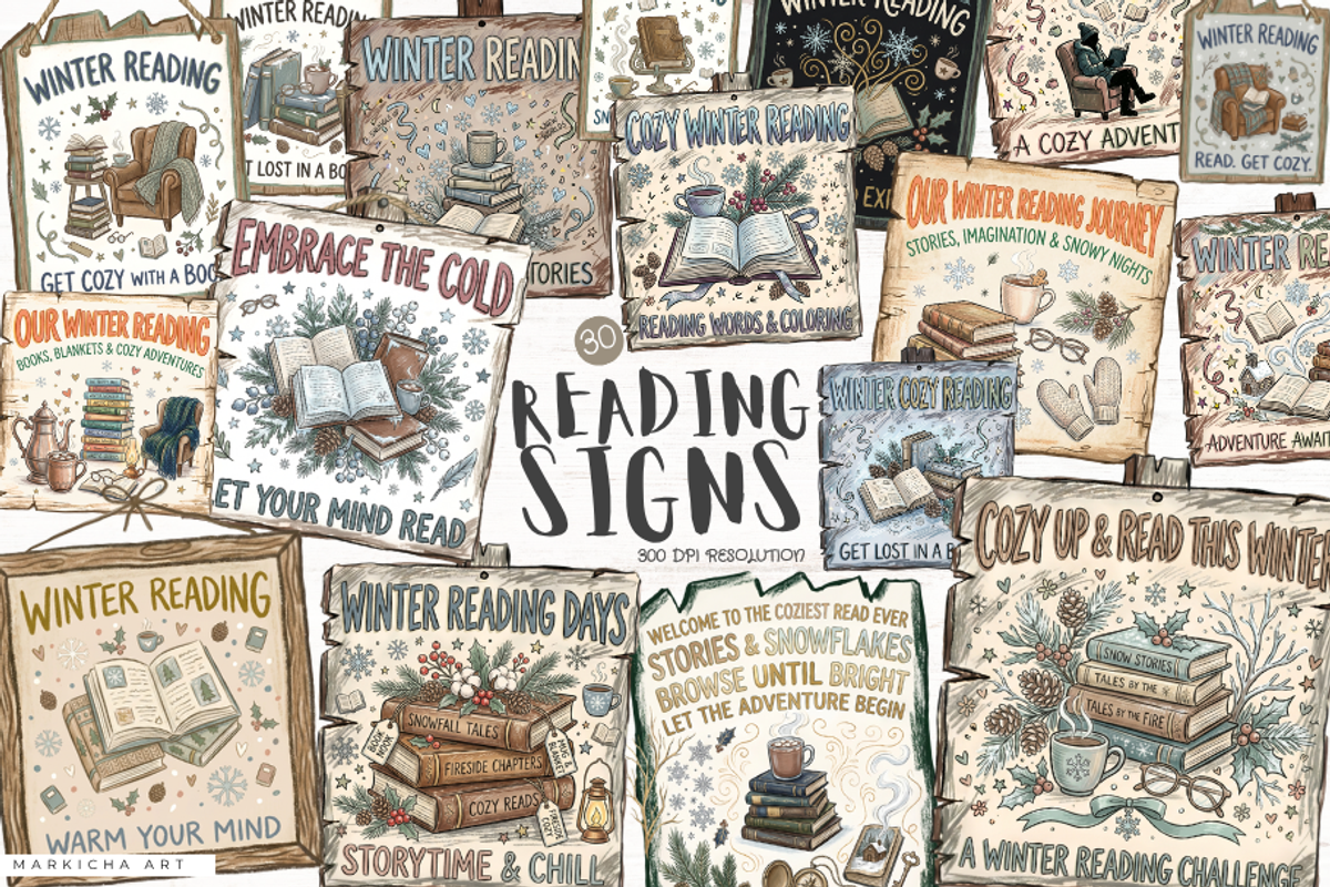 Reading Signs PNG, a Seasonal Illustration by Markicha Art (Photo 1 of 6)