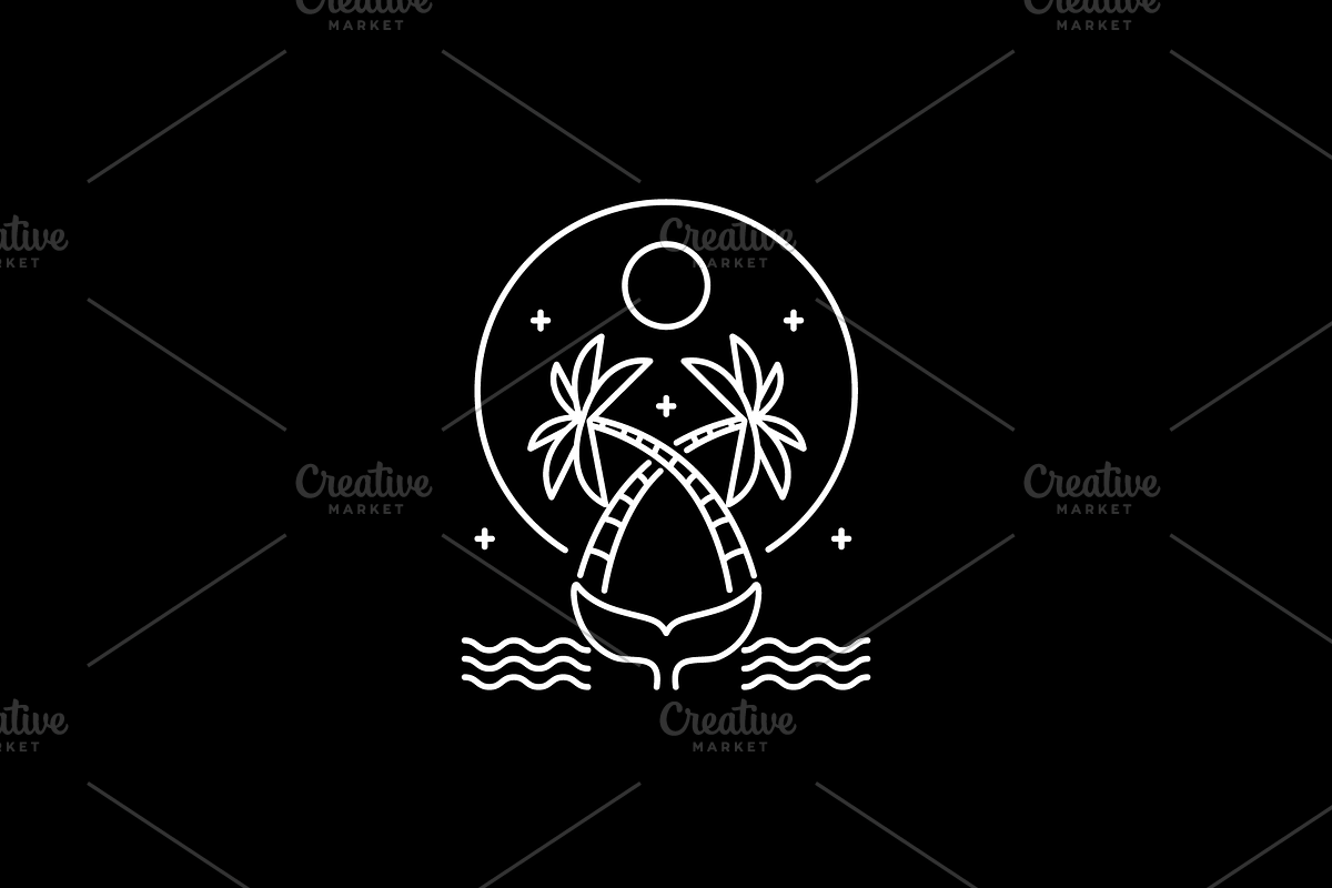 beach vacation line logo, a Branding & Logo Template by devastd