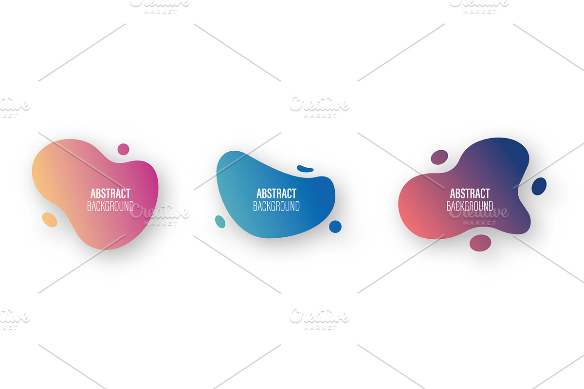 Set of color abstract liquid shape, an Illustration by Vector Creator