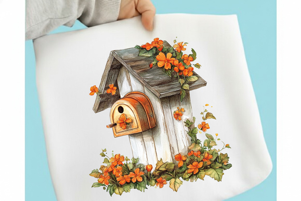 Watercolor Orange Cottage Life Clipa, an Illustration by designcity5 (Photo 4 of 5)