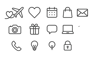 Collection of minimalist icons, a Technology Illustration by ZinetroN