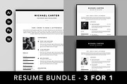 Resume Bundle - Save 60%, a Resume Template by ikono.me (Thumbnail 1 of 11)