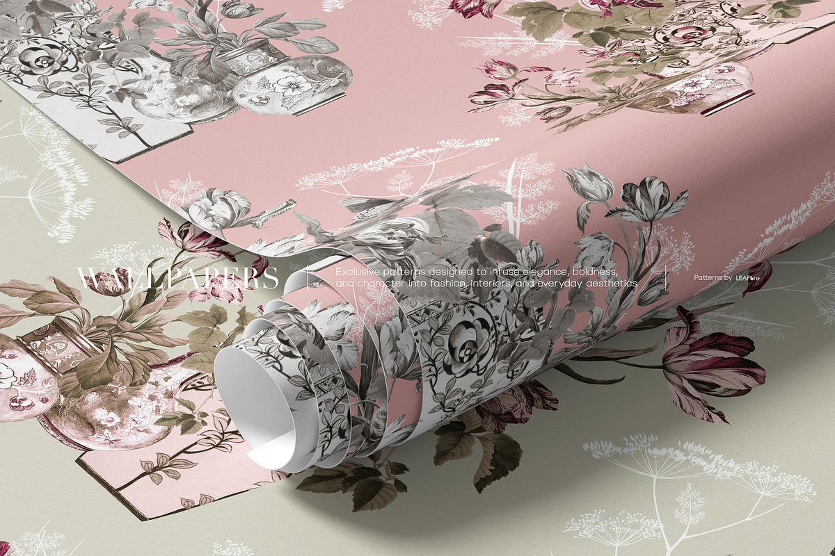Tulip Hush Luxury Seamless Patterns, a Pattern Graphic by LEAFure (Photo 3 of 10)