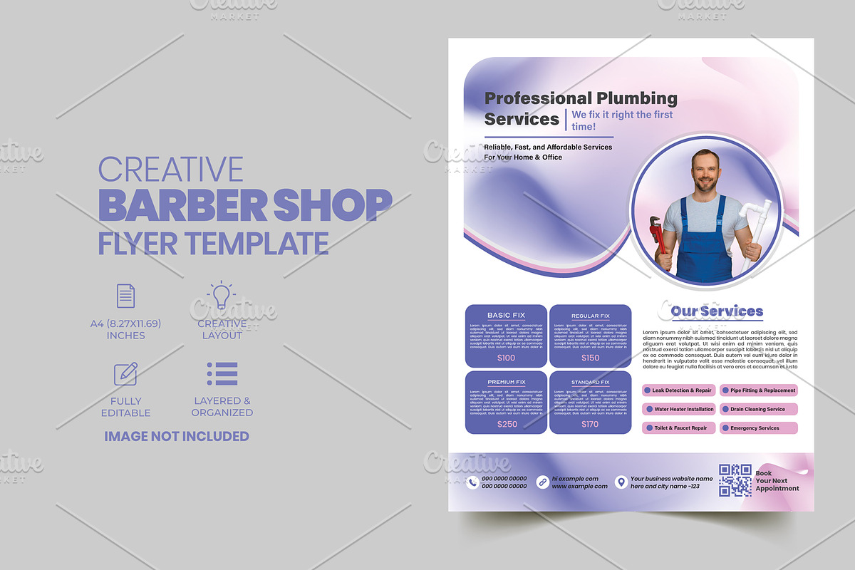 Home Plumbing Services Flyer Templat, a Flyer Template by graphics city (Photo 1 of 2)