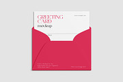 Greeting Card Mockup & Red Envelope, a Mockup by graphypix (Thumbnail 1 of 4)