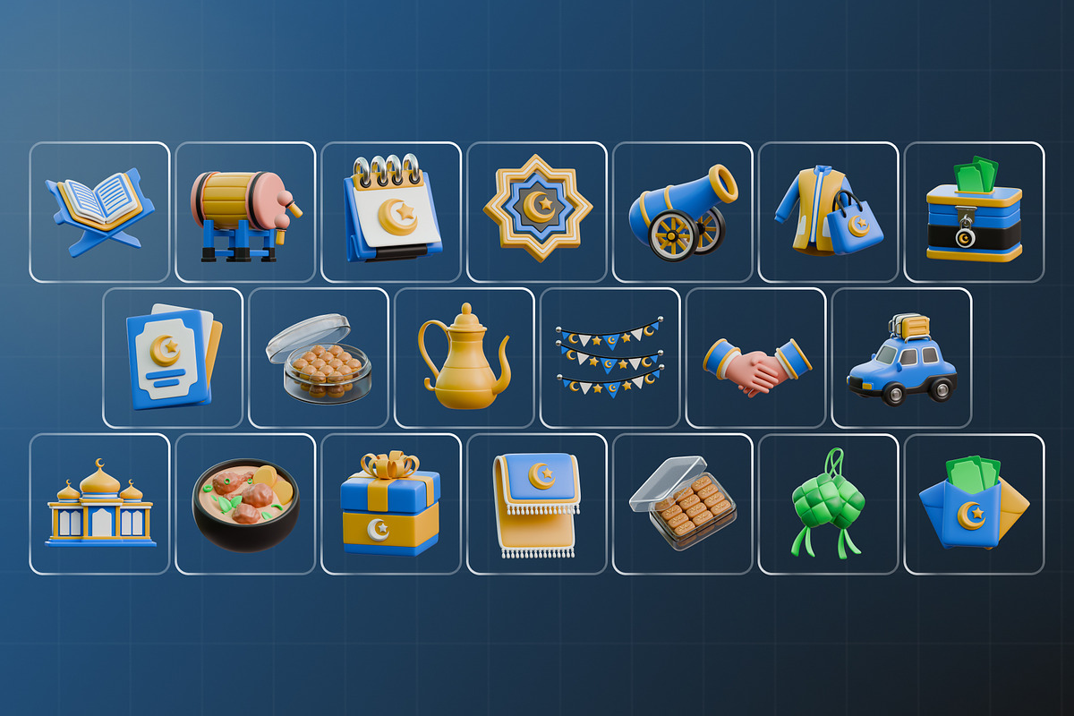 Eid Al-Fitr 3D Icon Pack, an Object 3D Model by Haps Space (Photo 4 of 4)