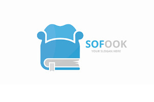 Vector Book And Sofa Logo