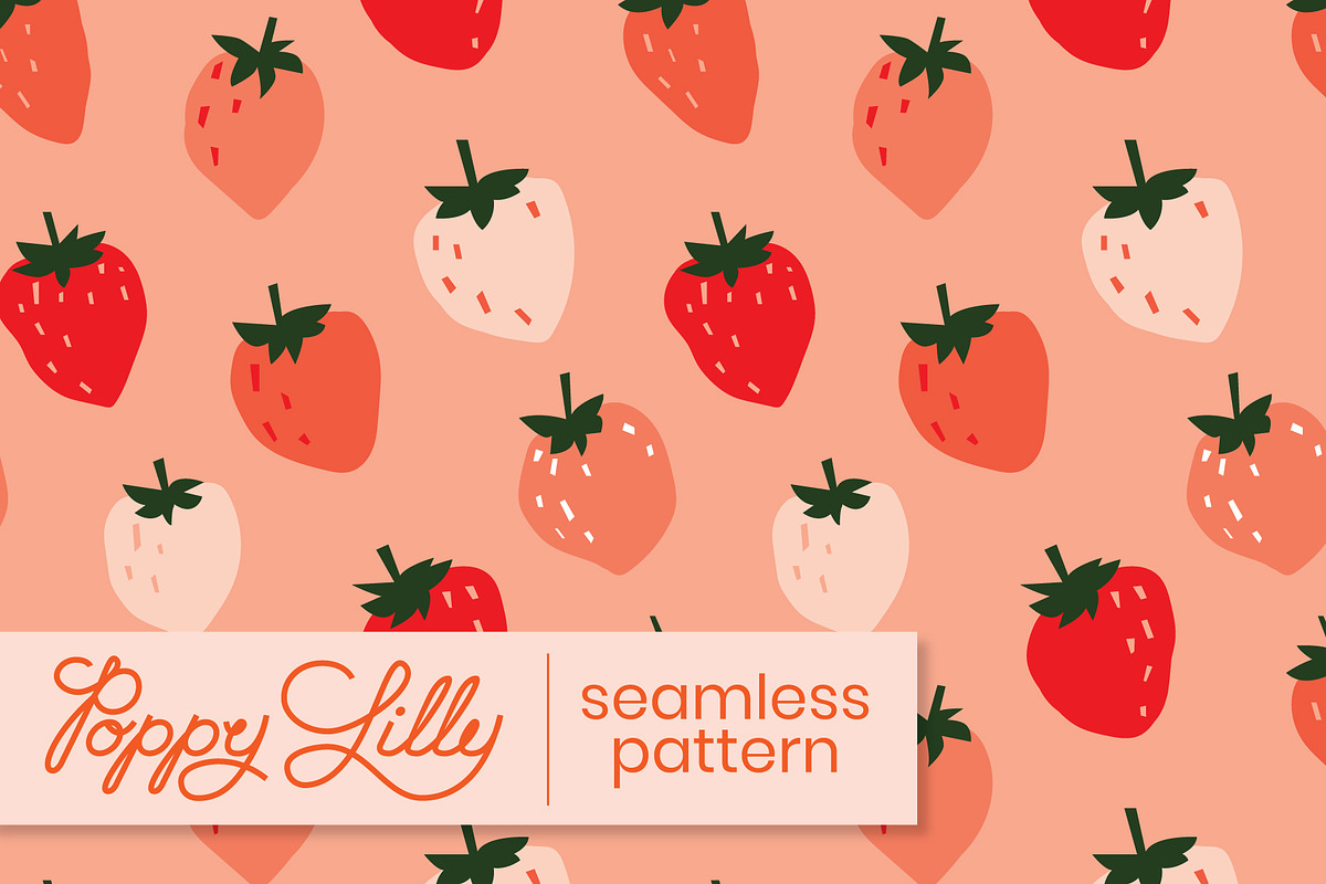 Strawberry Seamless Pattern, a Pattern Graphic by Poppy Lilly