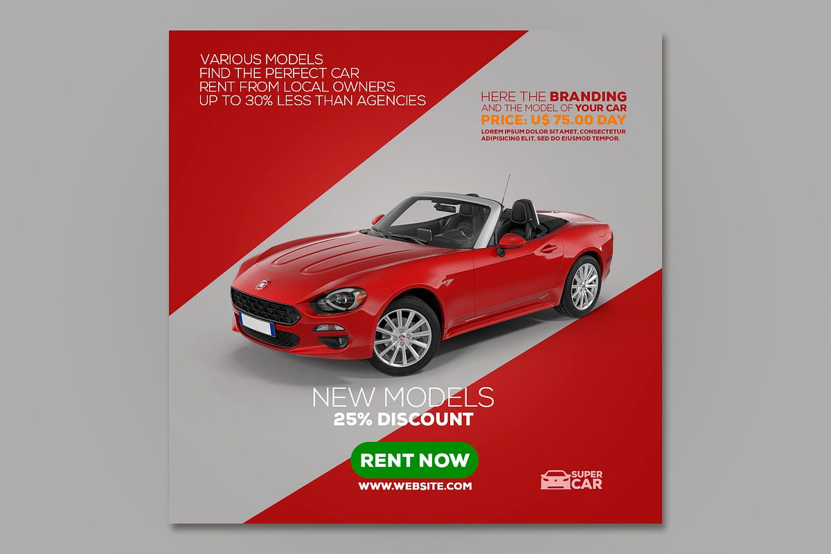 Instagram Posts Car Template, a Social Media Template by rogeriomarcos (Photo 3 of 10)
