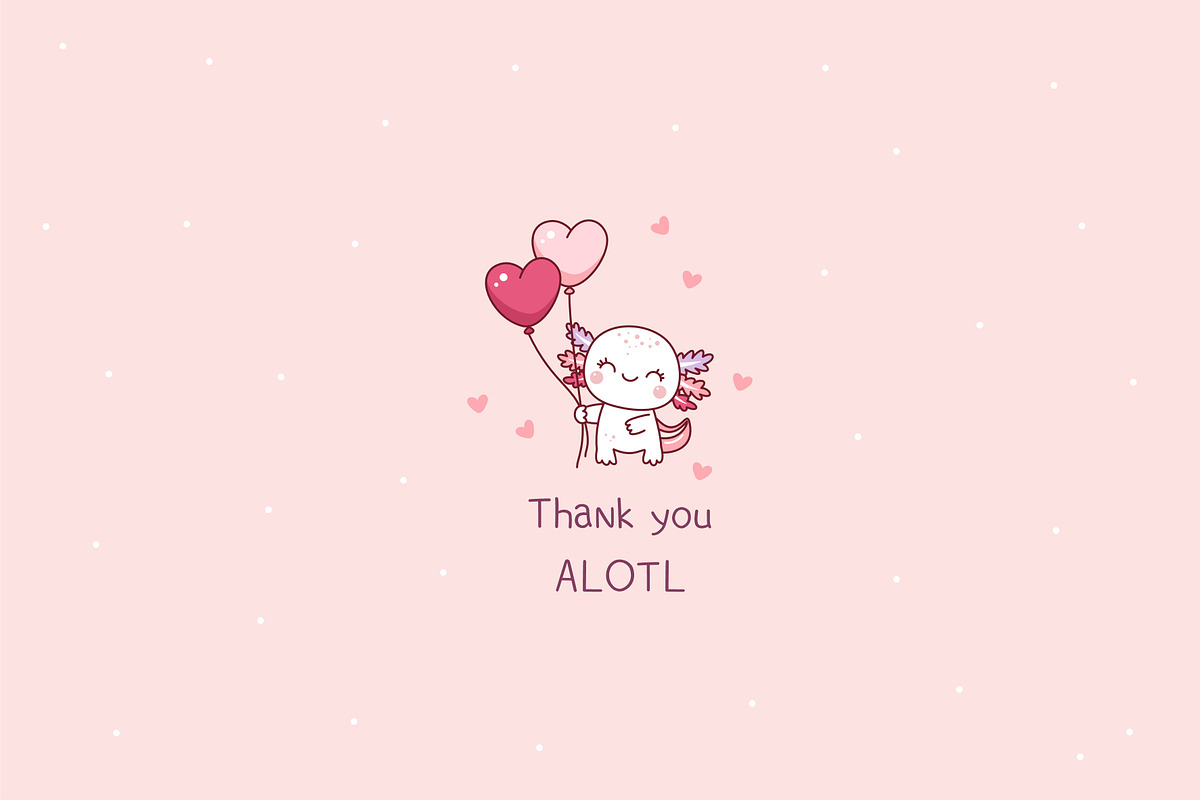 Valentine's day axolotl clipart, an Illustration by SurfaceStories (Photo 6 of 6)