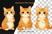 15 Bundle Watercolor Orange Kitten, an Animal Illustration by Morspective (Thumbnail 2 of 8)