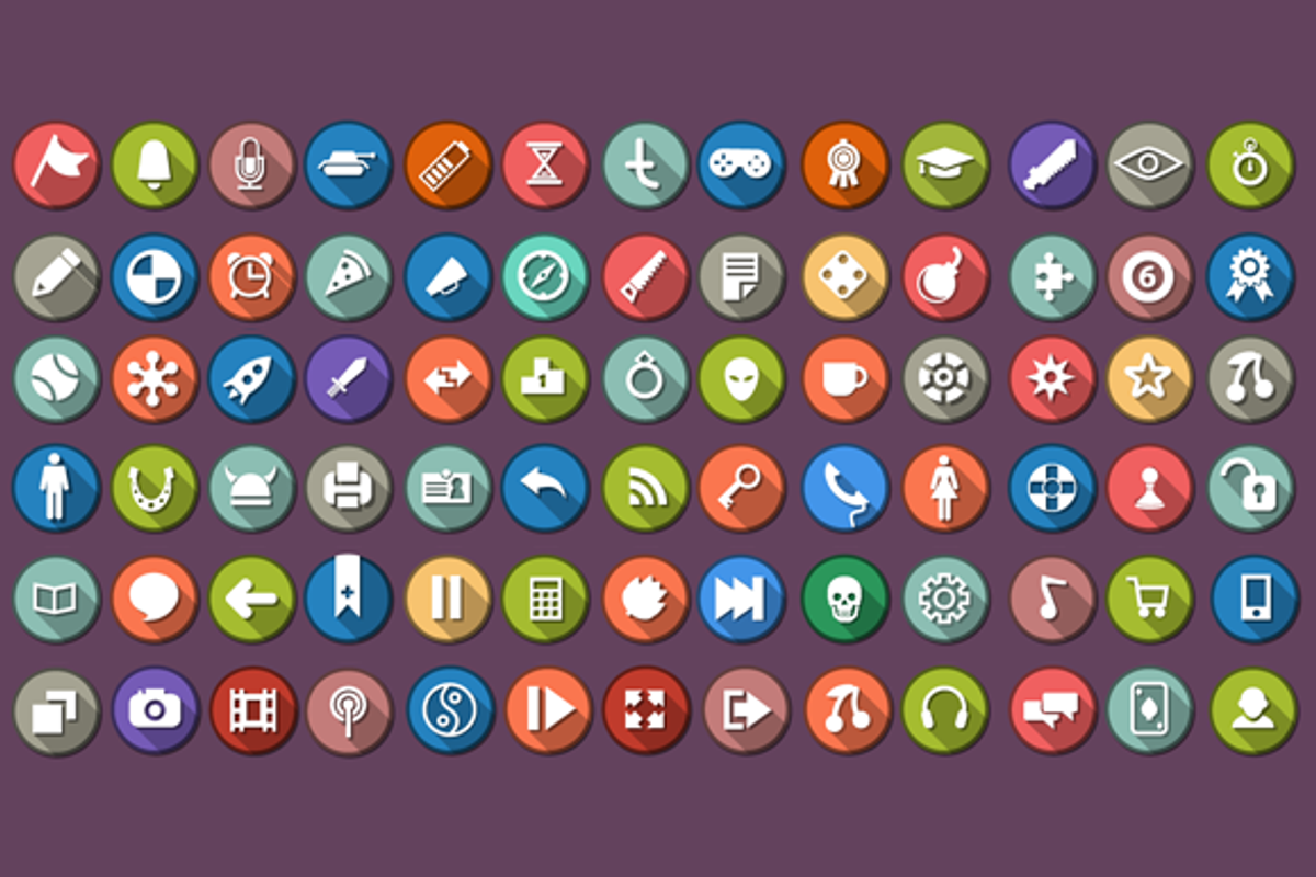 169 Flat icon with long shadow preview 3