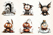 Whimsical Halloween Clipart Bundle, an Illustration by DreamCafeArt (Thumbnail 8 of 8)