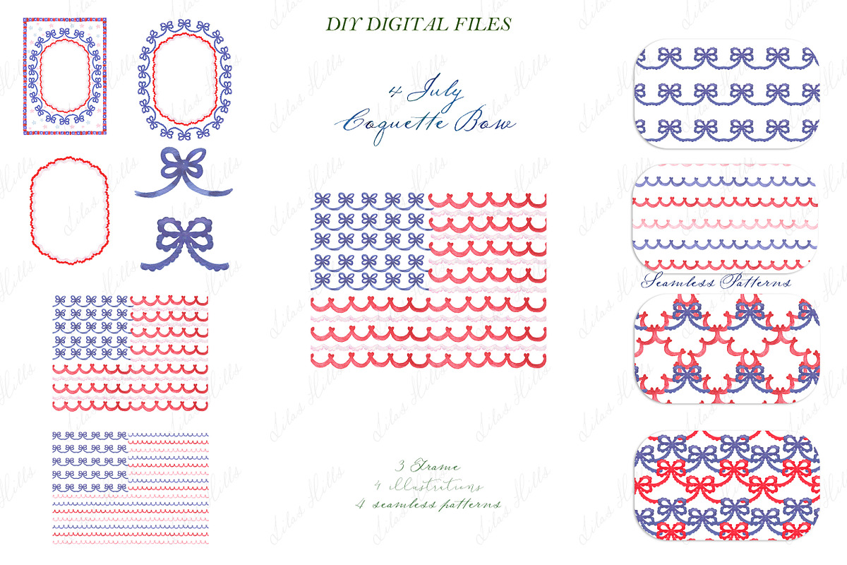 4th of July Coquette Scallop Bow, a Graphic by LABFcreations (Photo 2 of 4)