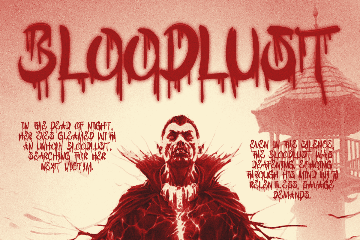 Bloody Shout - Horror Display Font, a Blackletter Font by RagamKata (Photo 2 of 12)