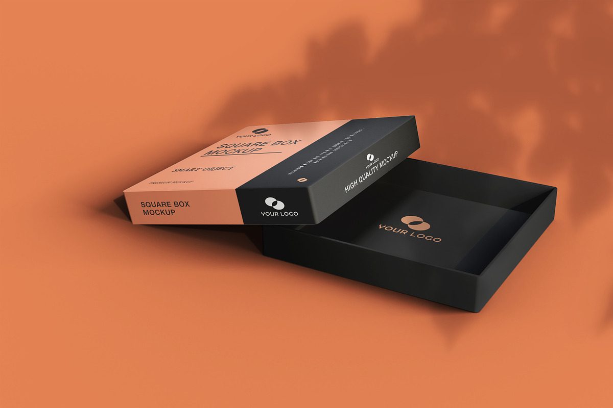 Square box mockup design, a Packaging Mockup by Raihan Rahman (Photo 5 of 14)