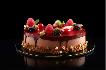 Trendy mousse cake with berries, a Food & Drink Photo by Beautiful things
