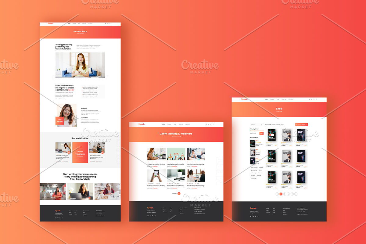 Speak-Education & LMS Figma Template, a Landing Page Template by Pixency (Photo 11 of 18)