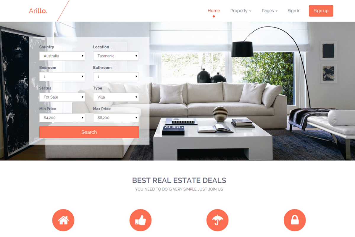 Arillo - Responsive Real Estate, a Bootstrap Template by TemplateNinja (Photo 1 of 4)