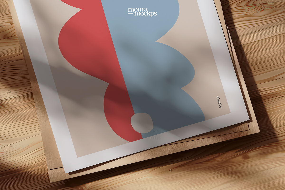 Close-Up Paper/Poster Mockup PSD, a Household Mockup by momomockps (Photo 9 of 10)
