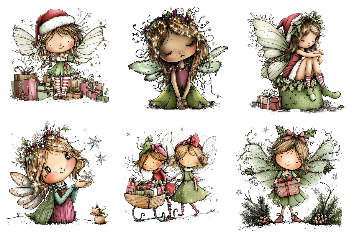 Christmas Holiday Fairy clipart, an Illustration by CreationArt (Photo 5 of 5)