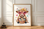 Easter Day Highland Cow PNG, an Illustration by Daily.Designs (Thumbnail 5 of 5)