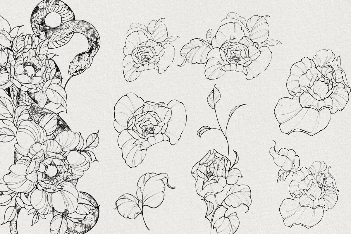 100illustrations Snakes with flowers, a Decorative Illustration by AnnaPolitmerskaja (Photo 2 of 6)