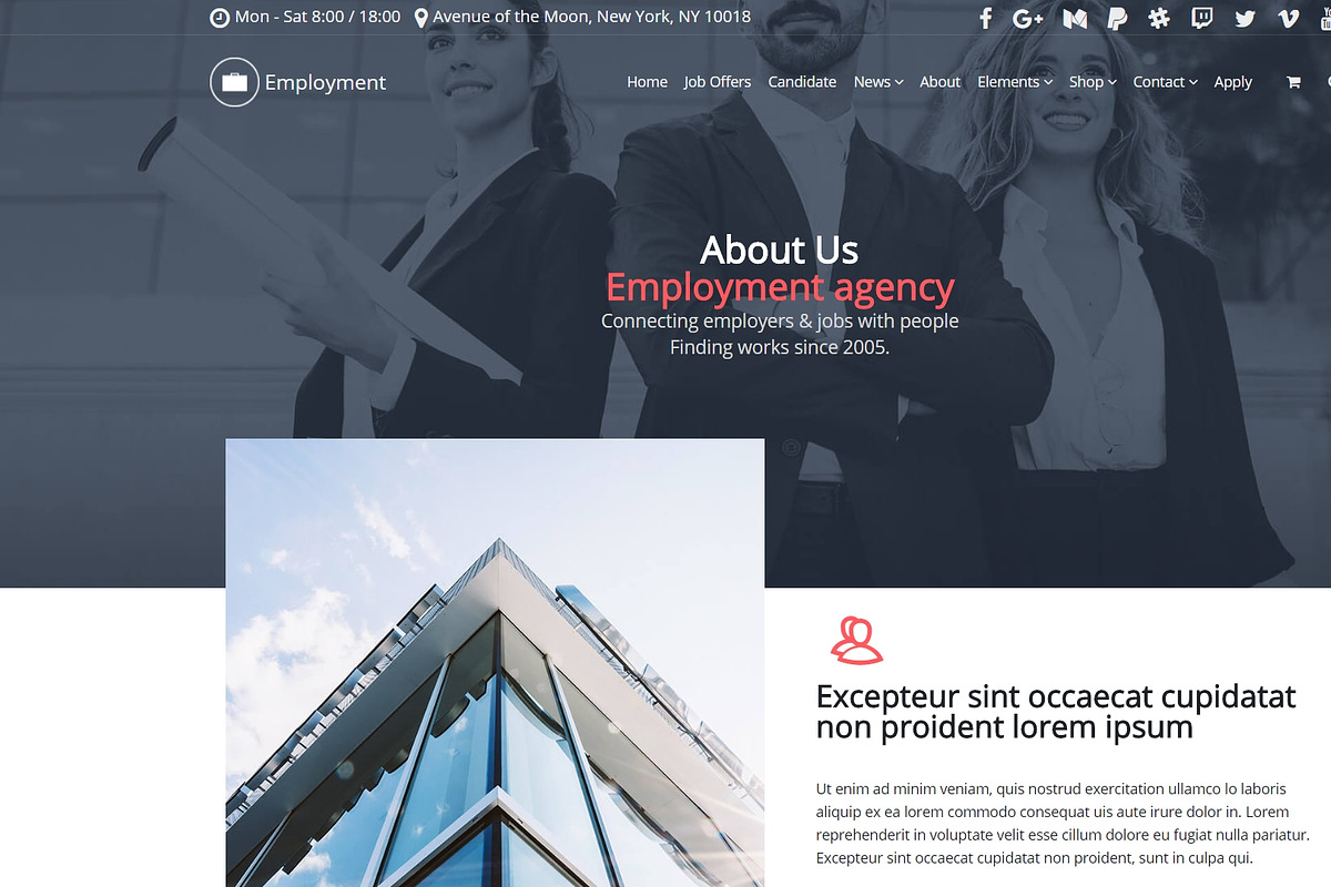 Employment WordPress Theme, a WordPress Template by Visualmodo (Photo 7 of 24)