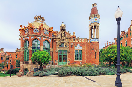 Landmarks of barcelona featuring barcelona, hospital, and art nouveau