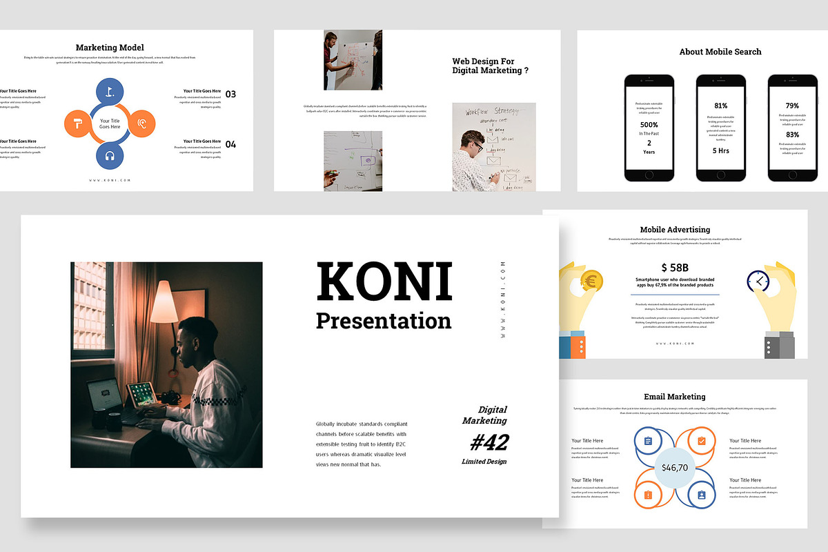 Koni : Digital Marketing Powerpoint, a Presentation Template by Punkl Camp (Photo 1 of 9)