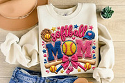 Bling Softball Mama, Coquette Mom Li, an Illustration by DreamCafeArt (Thumbnail 4 of 5)