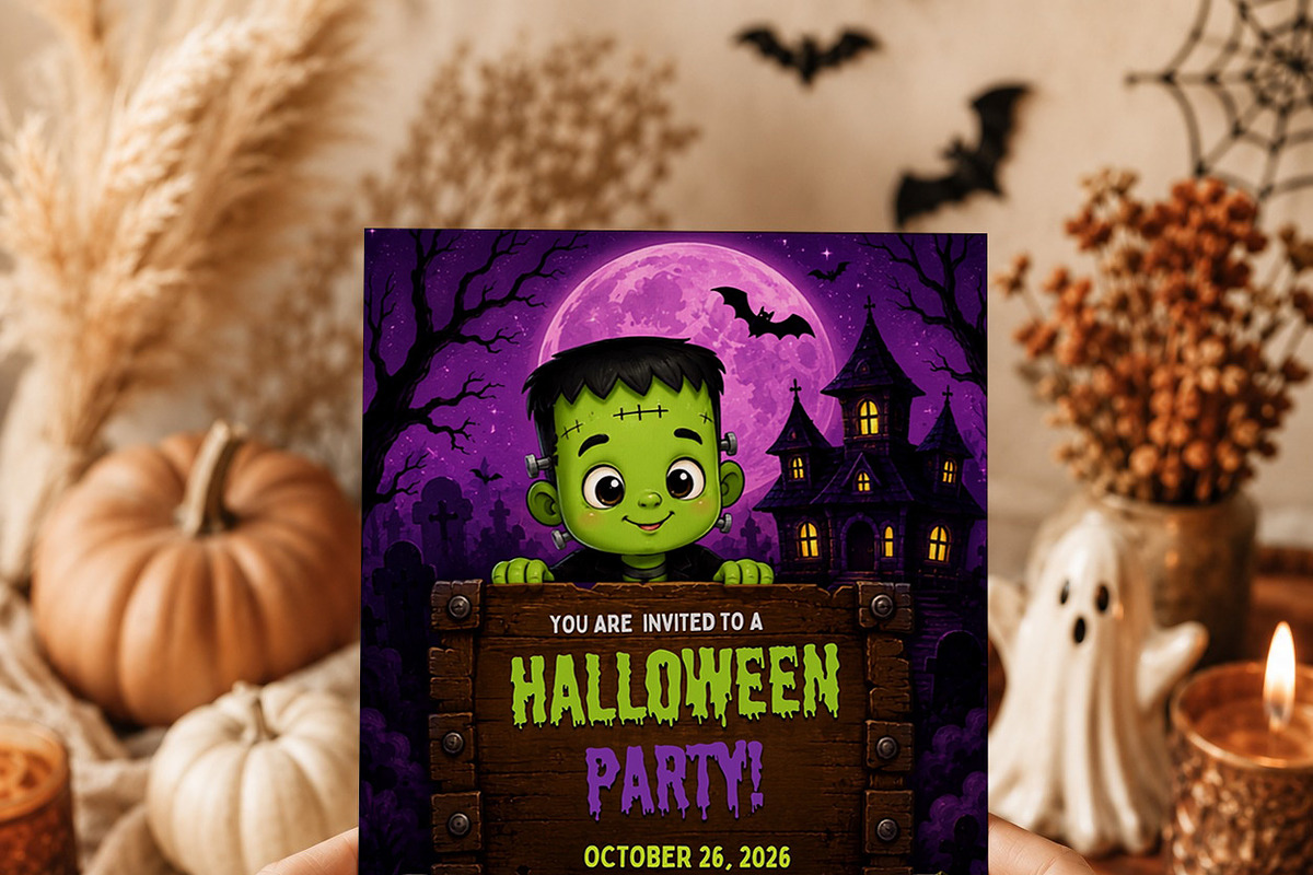 Frankenstein Halloween Invitation, an Invitation Template by Arslan (Photo 2 of 5)