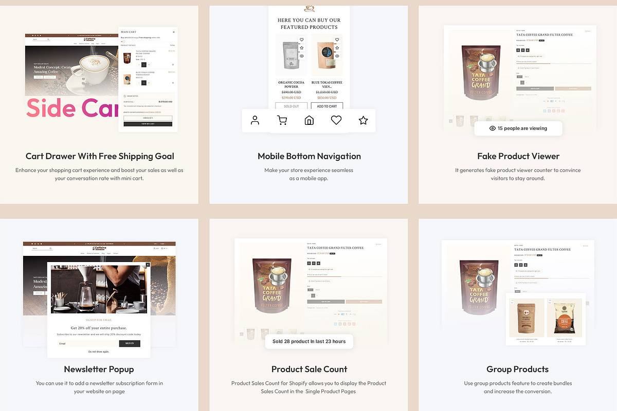 Coffee Cafe Store Shopify Theme, a Shopify Template by LogicGo Shopify Experts (Photo 7 of 8)