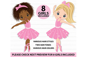 Vector Ballerina Girl Clipart