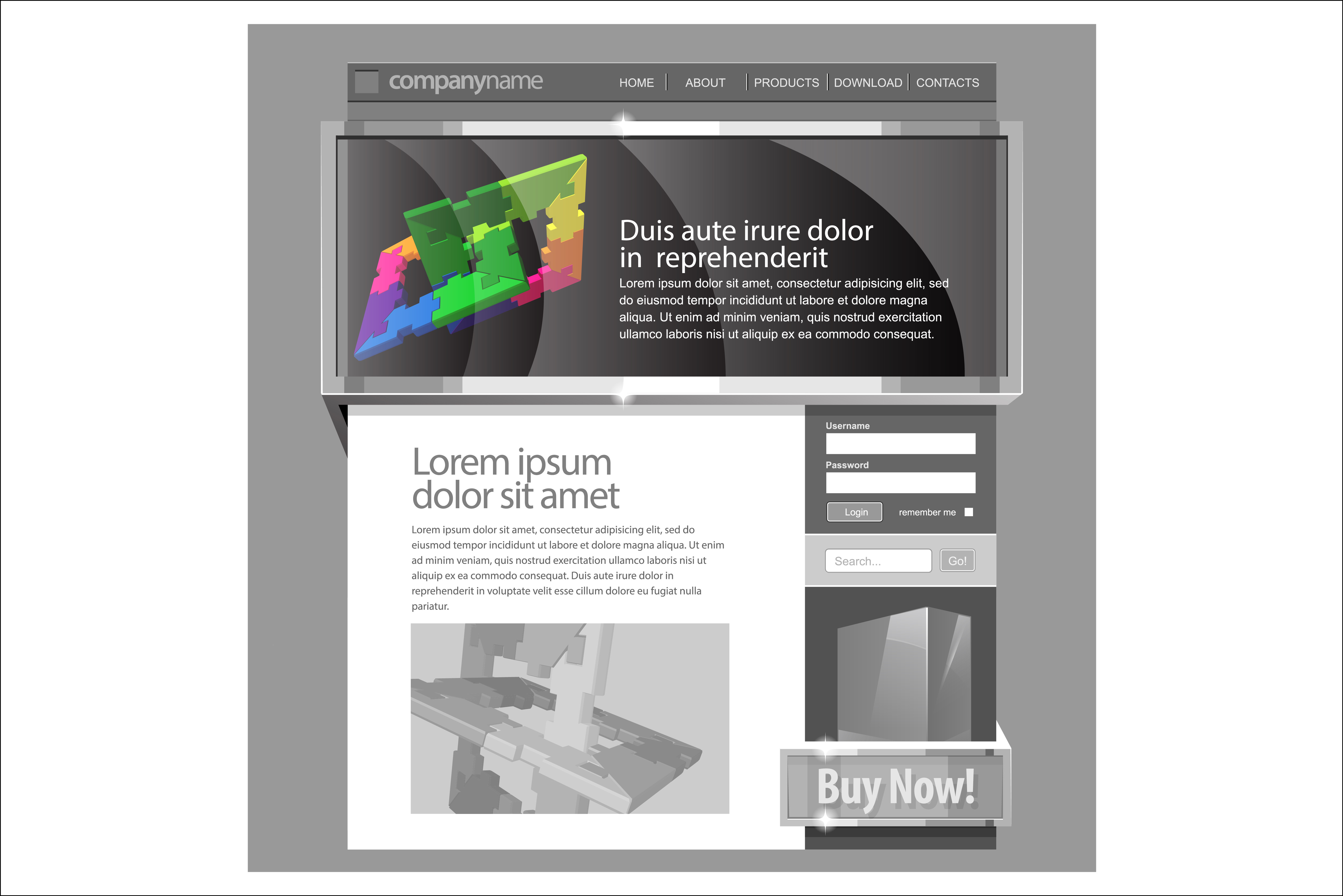 Gray Website Template, a Templates & Theme by Sunny