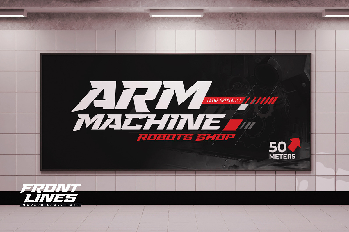 Front Lines - Modern Sport Fonts, a Sans Serif Font by Gassstype (Photo 4 of 10)