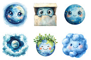 Cute Earth Clipart Sublimation, an Illustration by SinaCreation (Thumbnail 3 of 5)