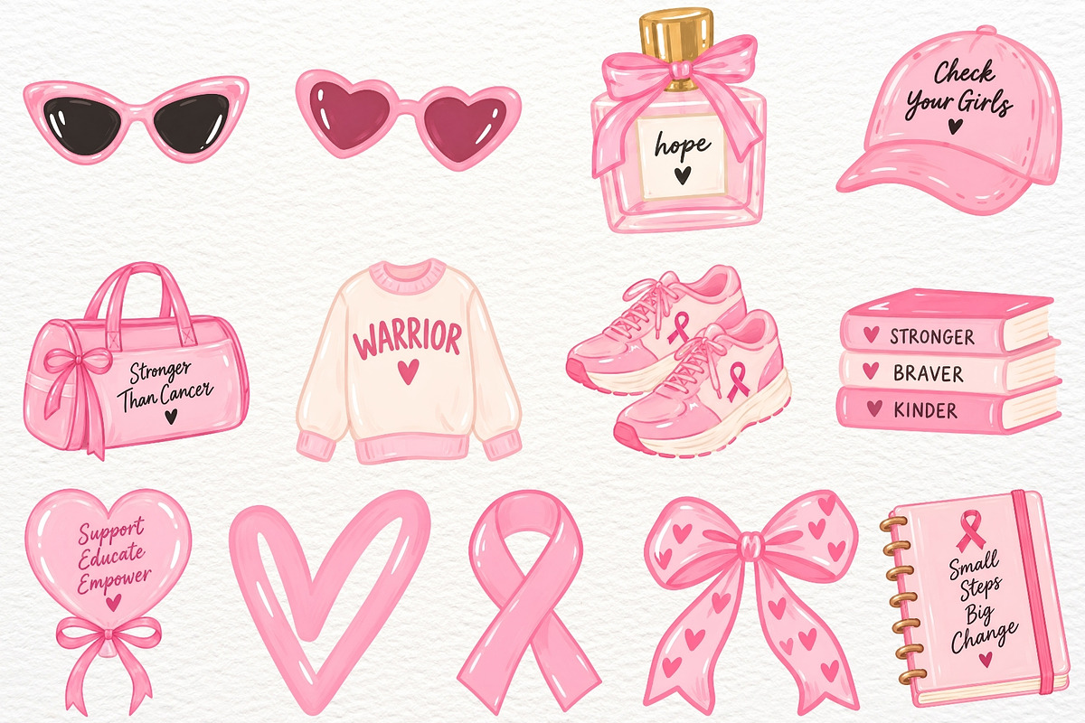 Breast Cancer Awareness Clipart Bow, a Healthcare Illustration by SugarCloudStudioArt (Photo 5 of 5)