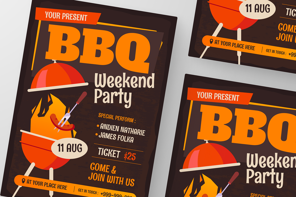 BBQ Weekend Party Flyer, a Flyer Template by Annora Studio (Photo 4 of 6)
