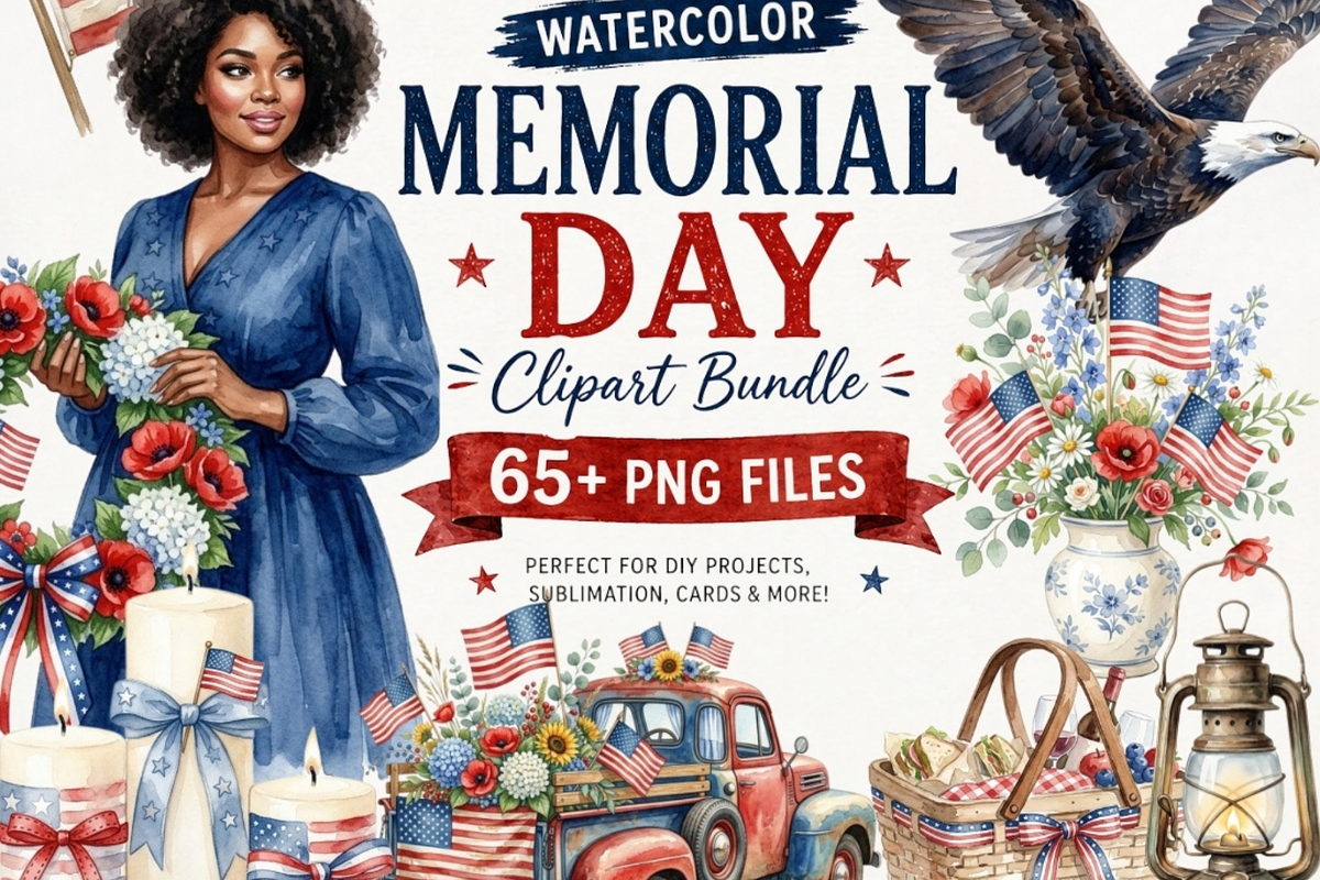 Watercolor Memorial Day Clipart, a Person Illustration by Tanya Kart (Photo 11 of 11)