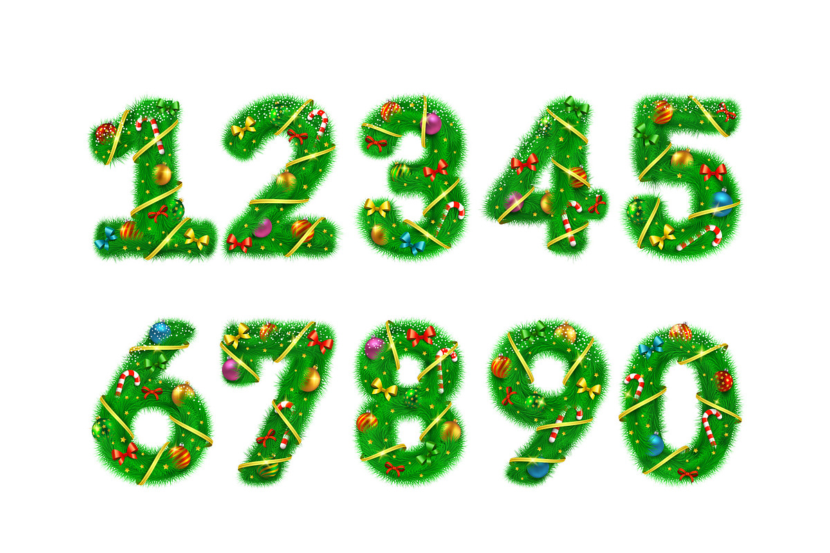 Christmas Fir Tree Vector Alphabet, an Object Graphic by Chuhastock (Photo 5 of 12)
