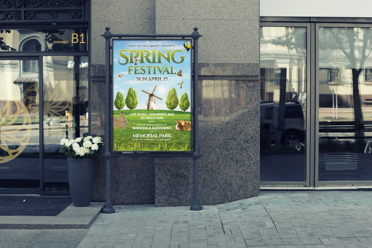 Spring Festival Flyer Template, a Flyer Template by Creative Waffle (Photo 3 of 5)