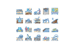Road Construction set Icons hand, an Object Illustration by pikepicture