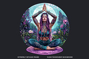 Boho woman meditating Clipart set, a Person Illustration by ThatsDesignArt (Thumbnail 3 of 10)