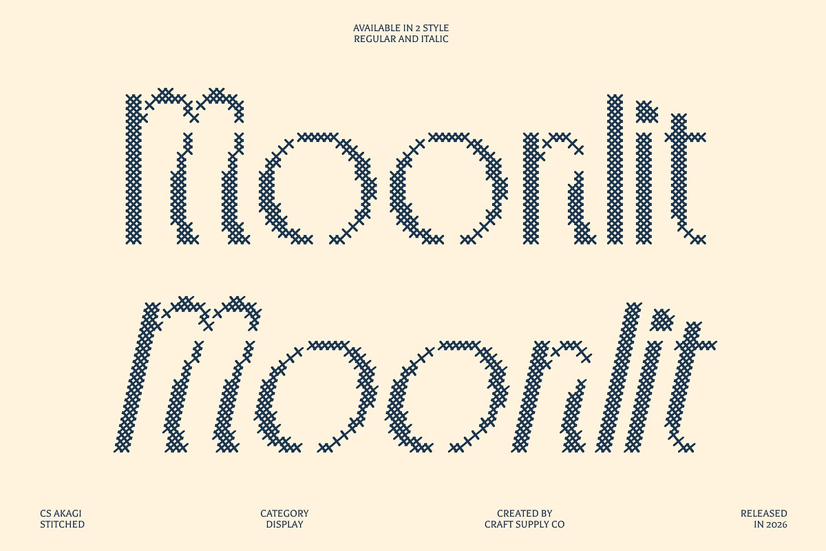 CS Akagi Stitched, a Sans Serif Font by Craft Supply Co. (Photo 2 of 8)